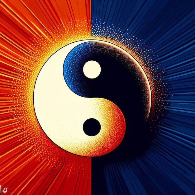 Premium ai image yin yang symbol icon emoji logo illustration