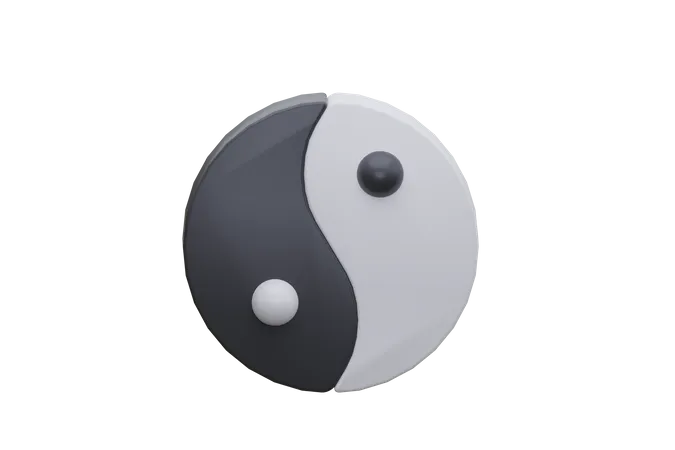 Yin yang d icon download in png obj or blend format
