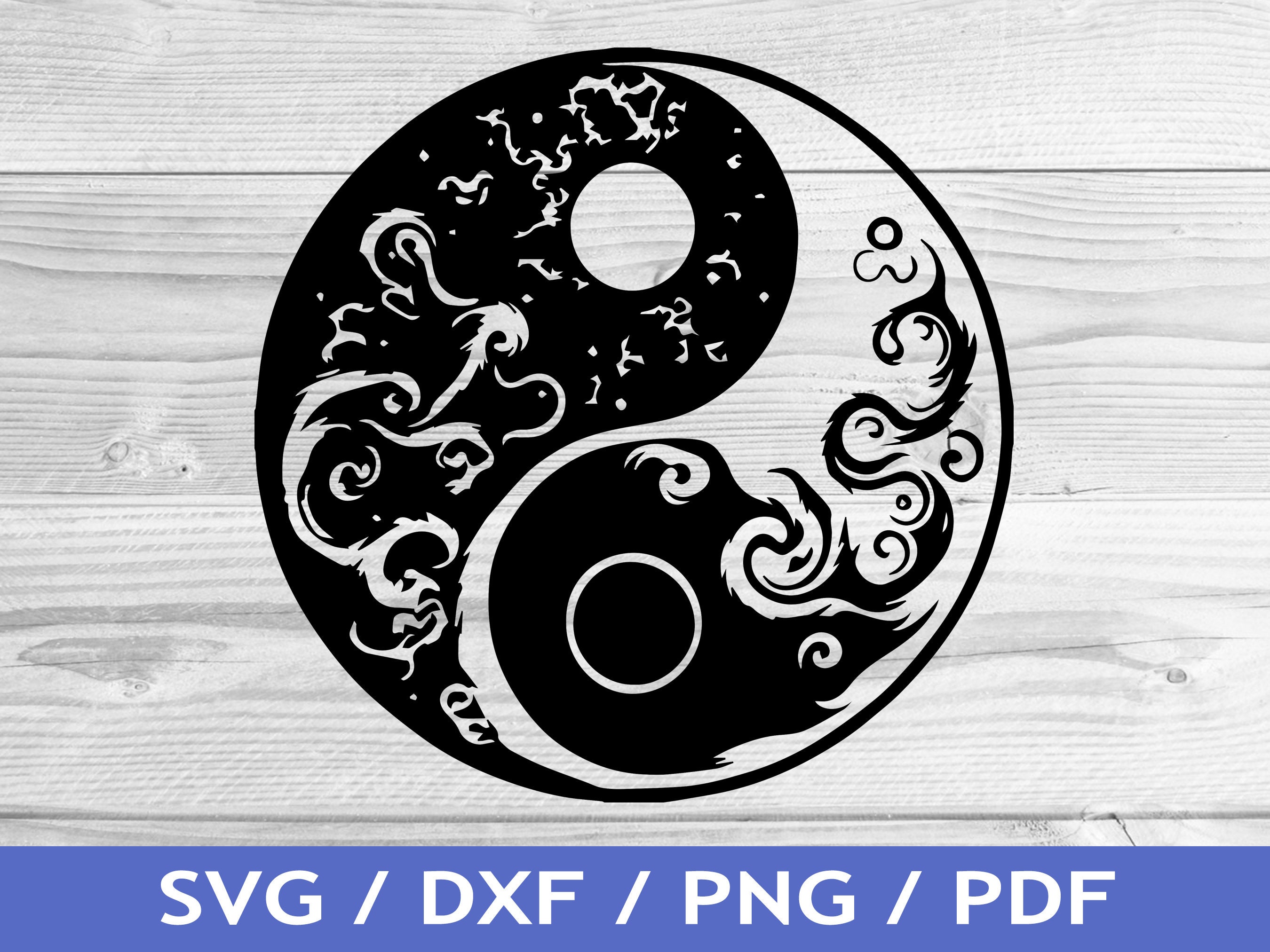 Yin yang svg cut out yinyang cricut design buddhist t shirt design laser file sublimation print svg stencil tattoo