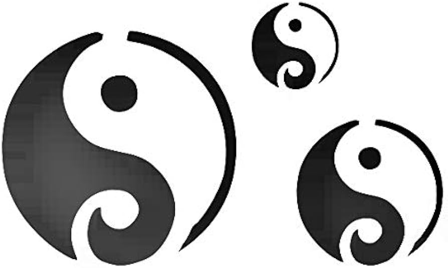 Yin yang reusable sturdy stencil clear custom cut plastic sheet template cutout sign diy supplies for airbrush painting drawing