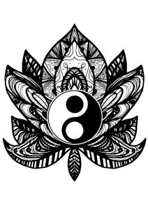 Yin and yang coloring pages for adults kids