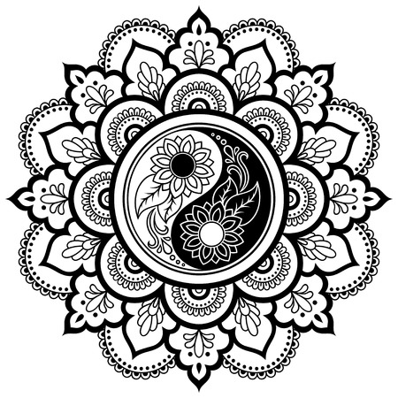 Yin and yang mandala coloring pages cliparts stock vector and royalty free yin and yang mandala coloring pages illustrations