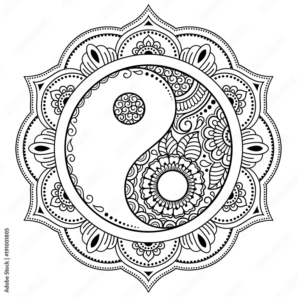 Circular pattern in the form of a mandala yin