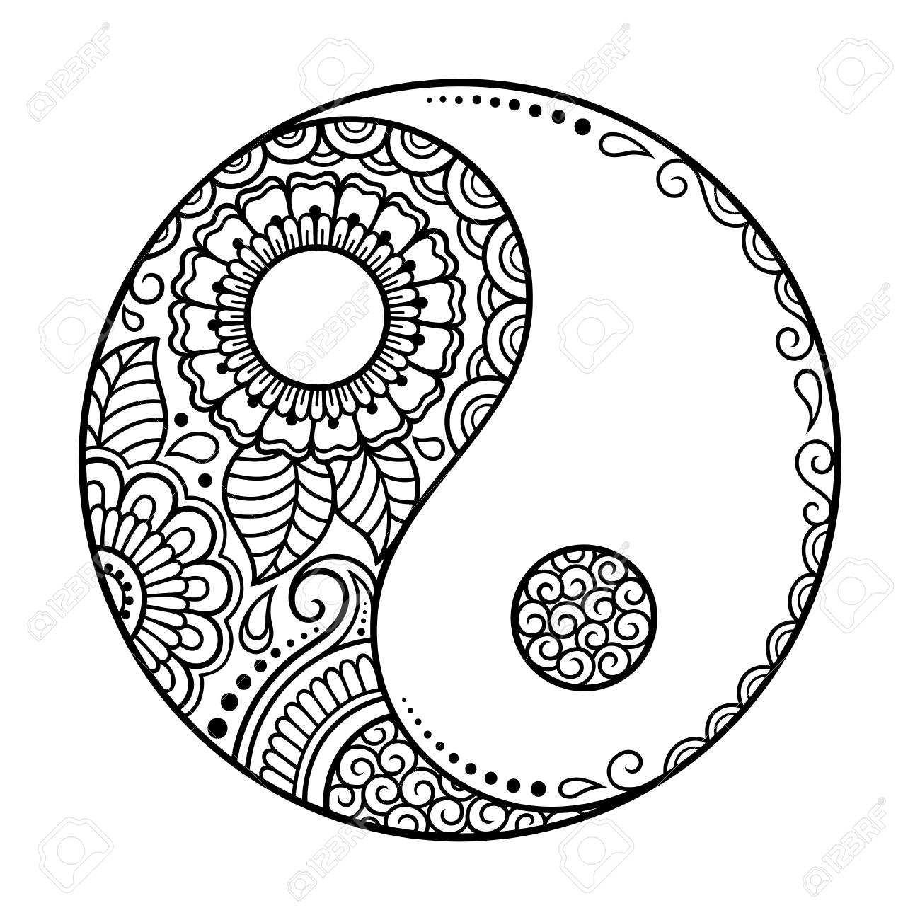 Circular pattern yin