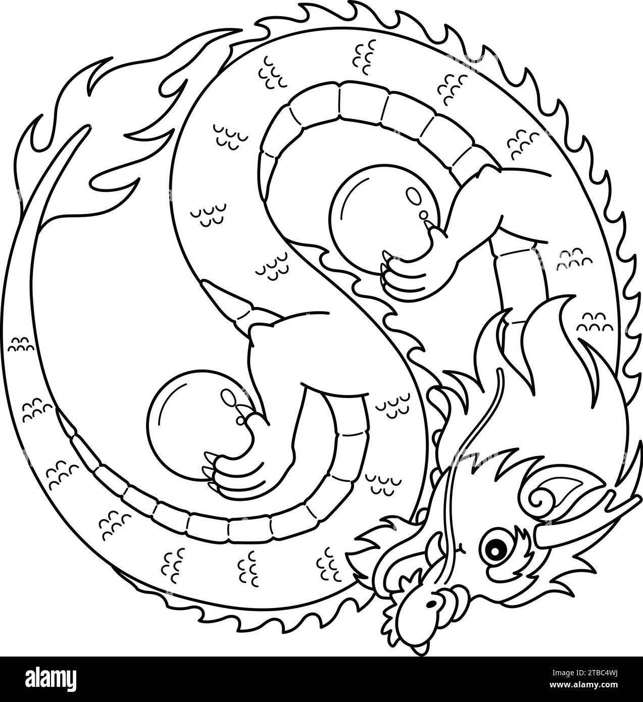 Yin yang drawing black and white stock photos images