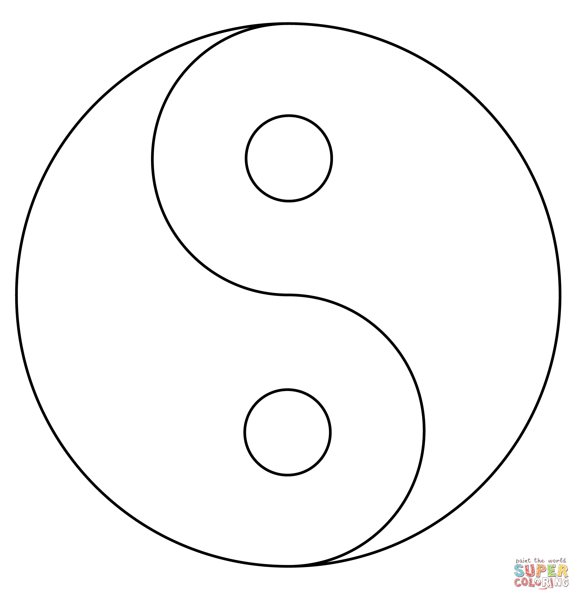 Yin yang coloring page free printable coloring pages