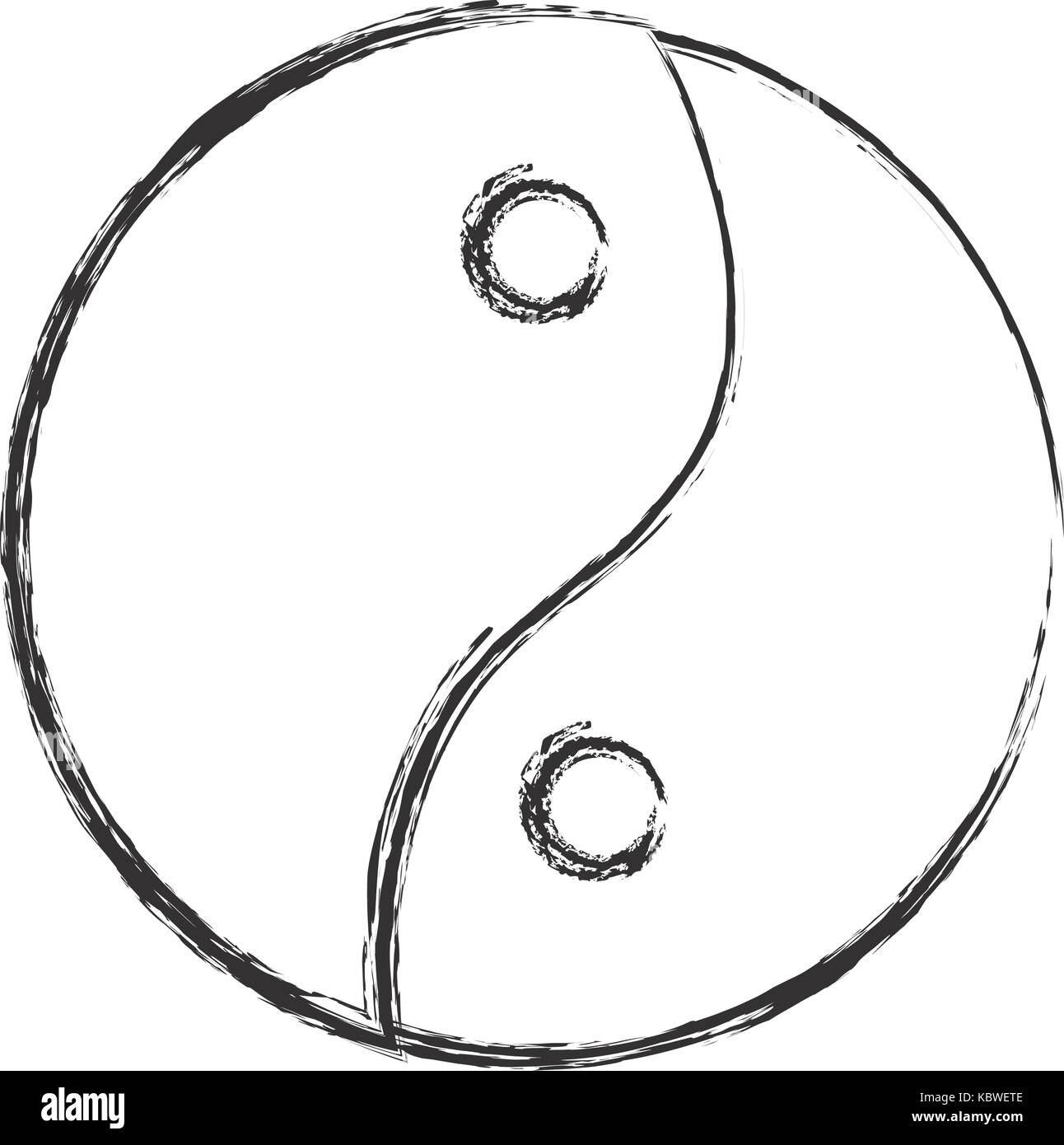 Concept illustration yin yang black and white stock photos images