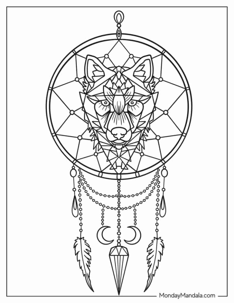 Dreamcatcher coloring pages free pdf printables