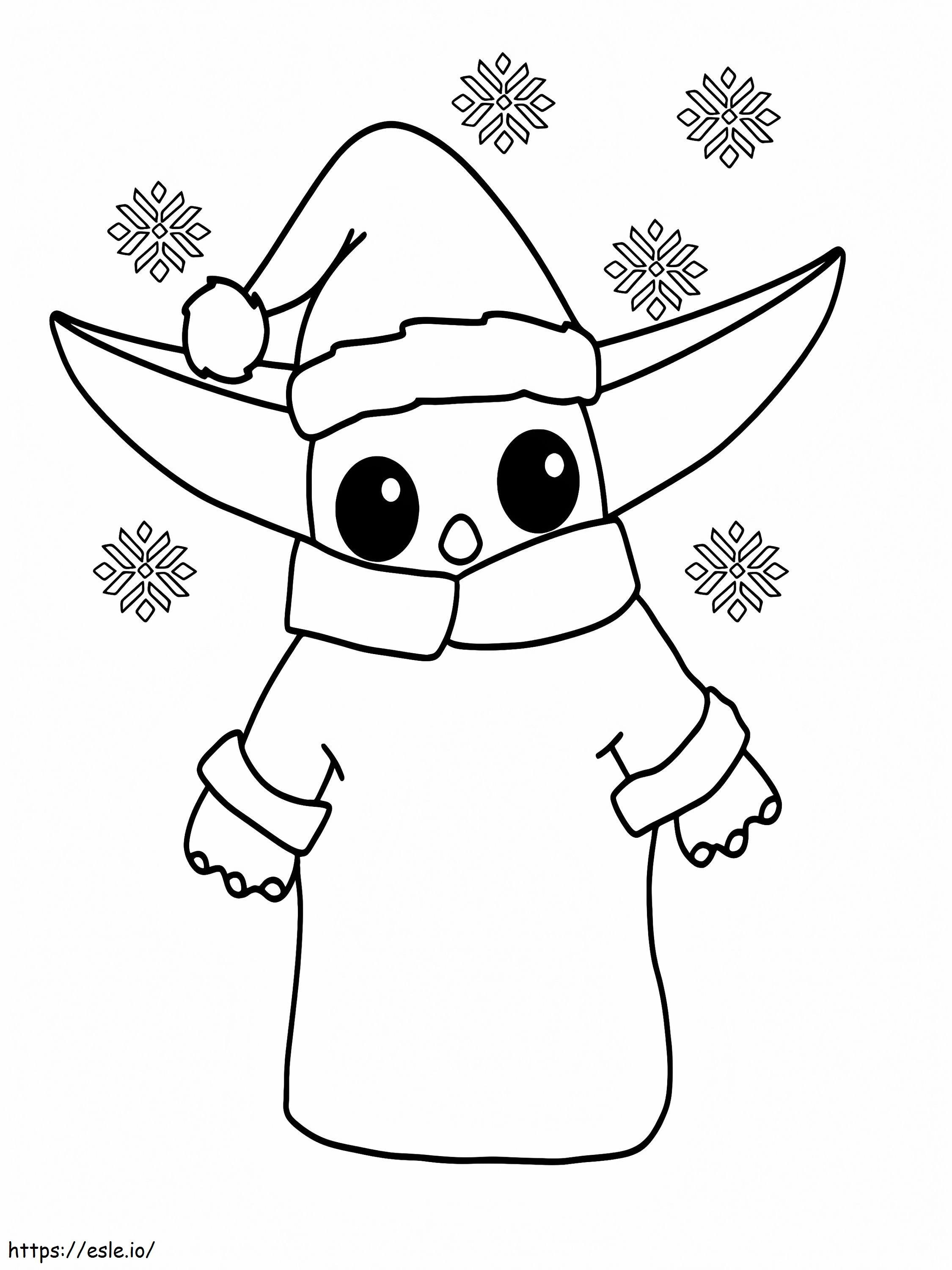 Baby yoda christmas coloring coloring page
