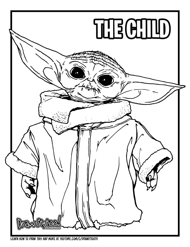 How to draw baby yoda the child the mandalorian drawing tutorial