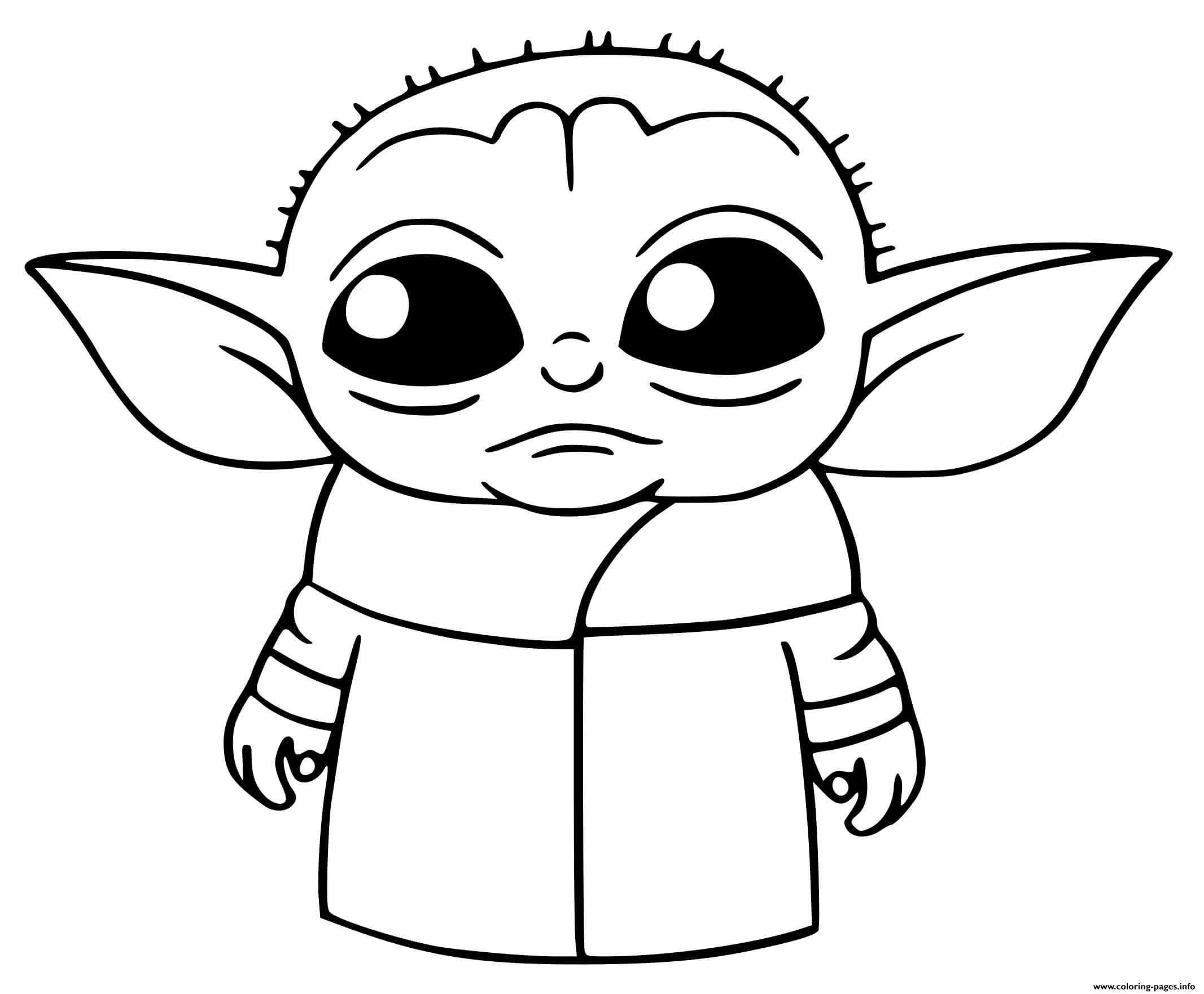 Baby yoda star wars coloring page printable