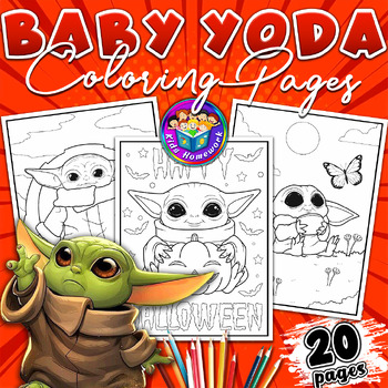 Baby yoda characters coloring pages