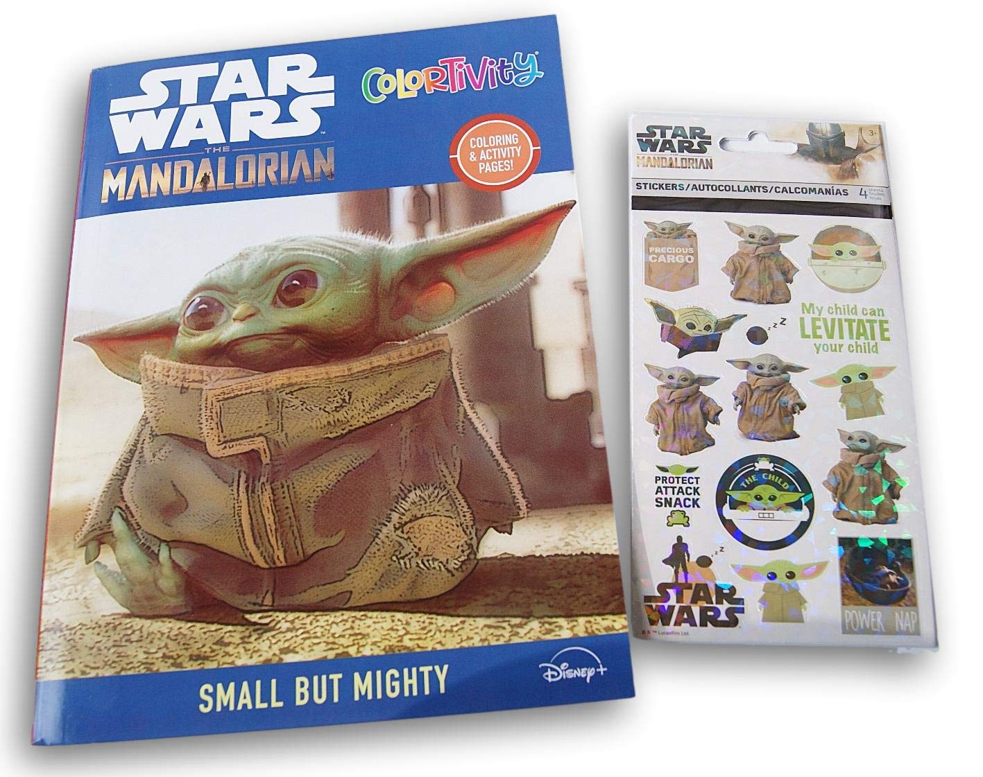 Colortivity the mandalorian baby yoda coloring activity book small but mighty with bonus sticker pack sheets office products