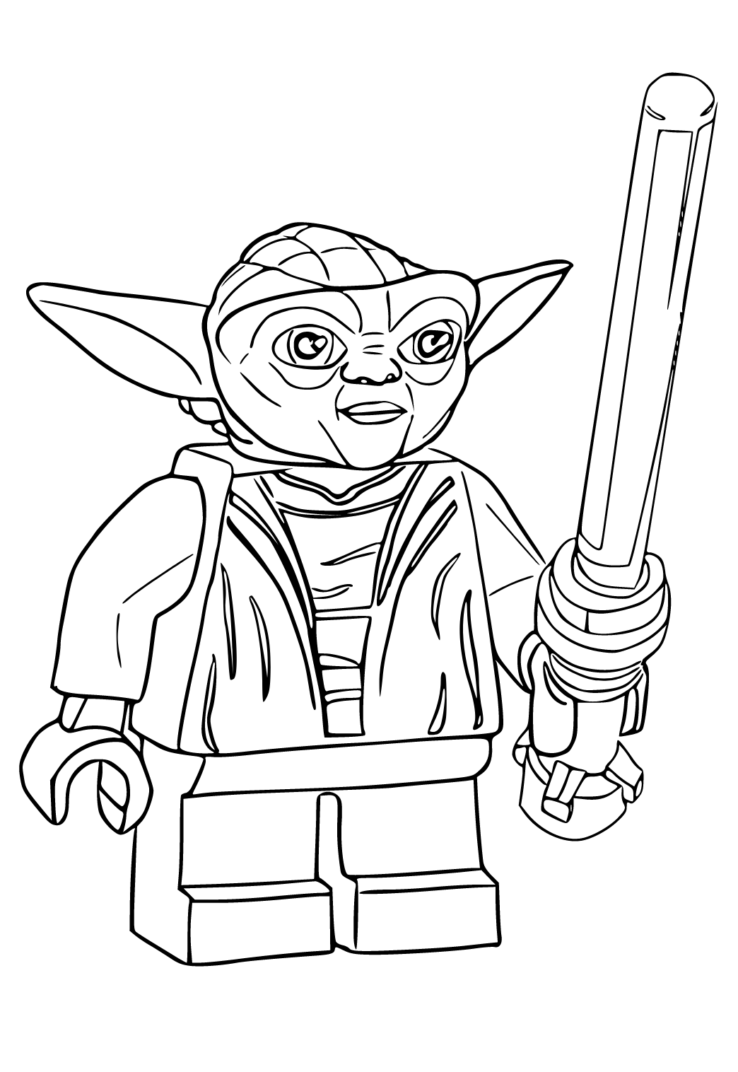 Free printable yoda lego coloring page for adults and kids