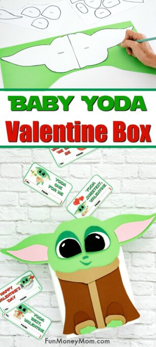 Baby yoda valentine box with free printable template fun money mom
