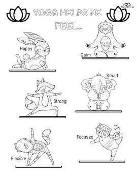 Mindful yoga coloring page