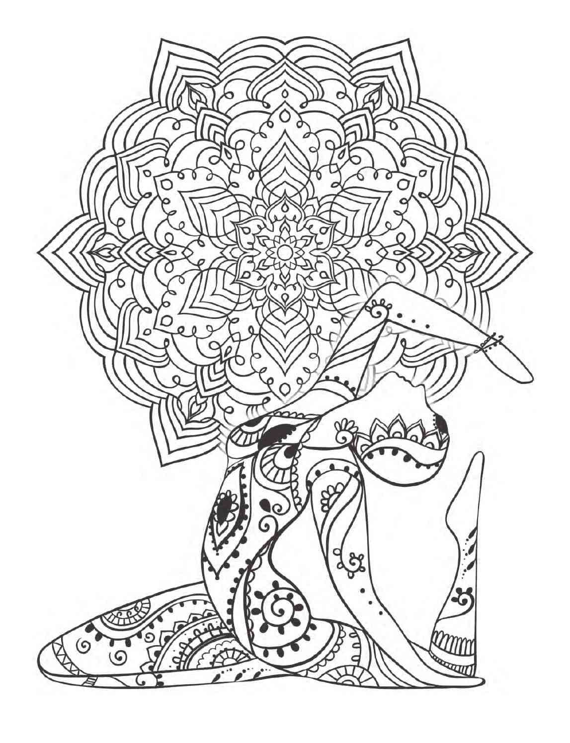 Yoga coloring pages for adults