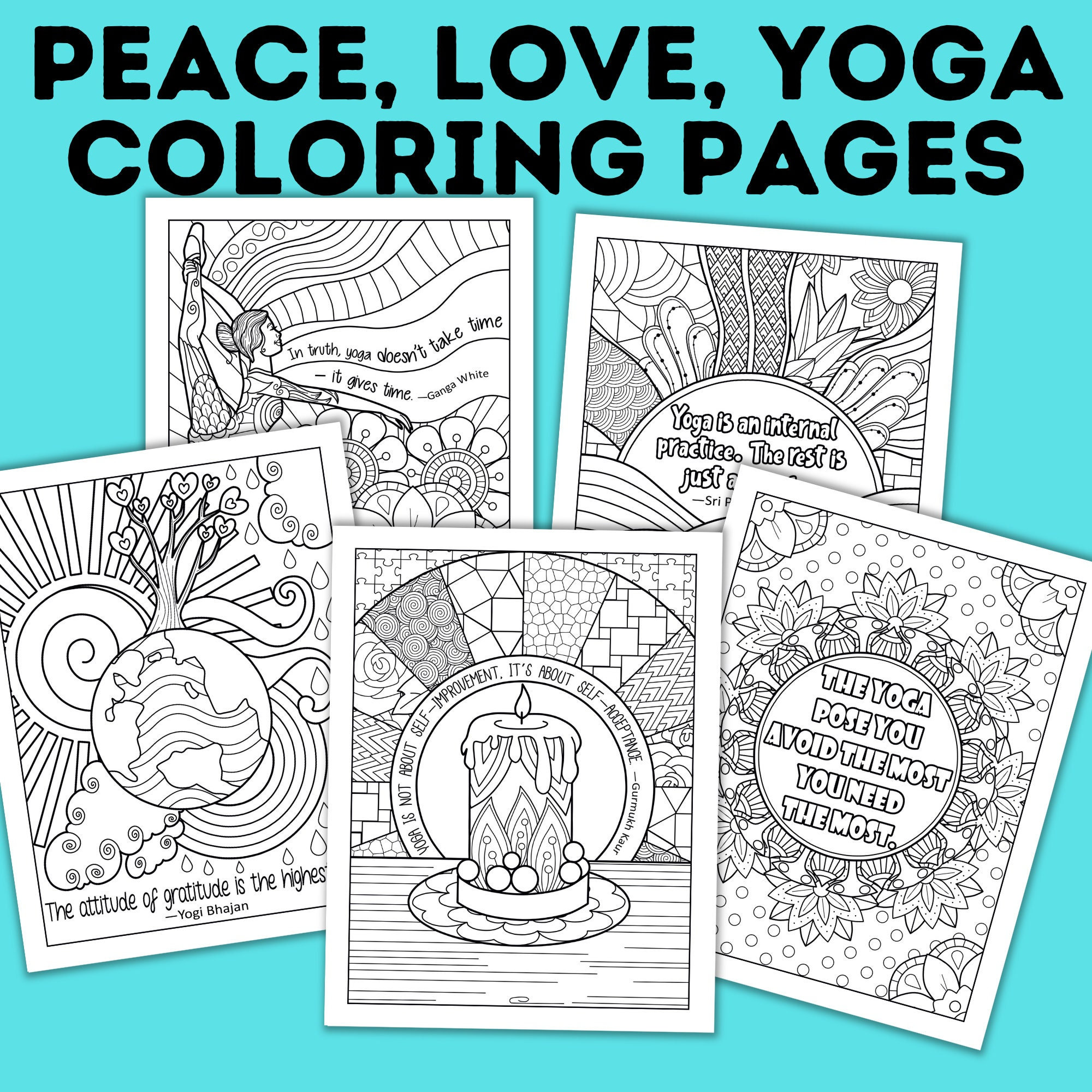 Yoga coloring pages relaxing coloring pages