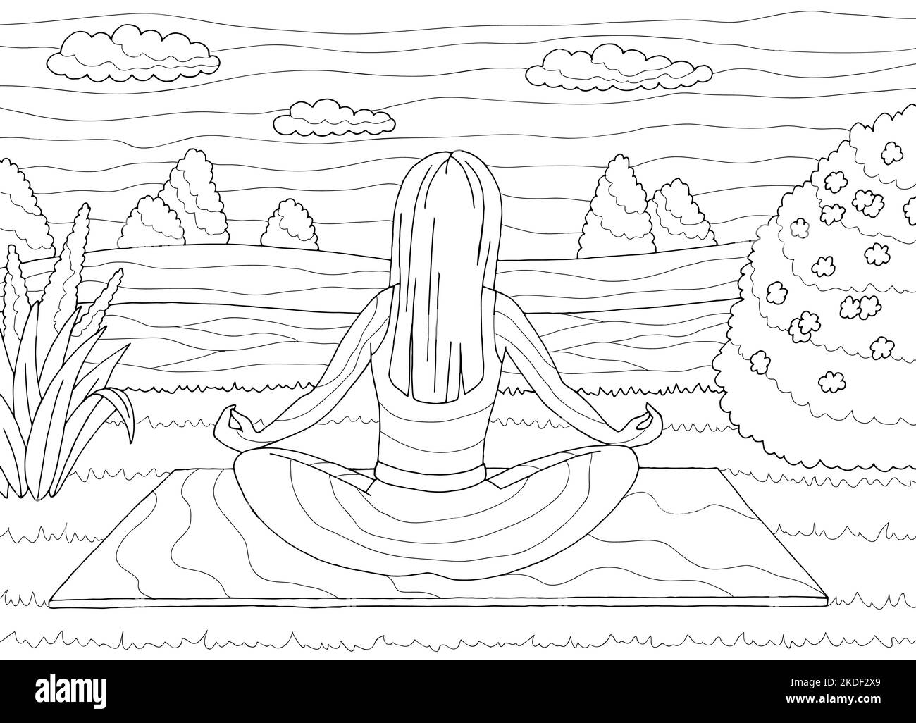 Yoga coloring hi