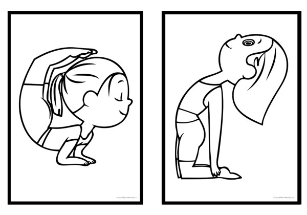 Yoga colouring pages
