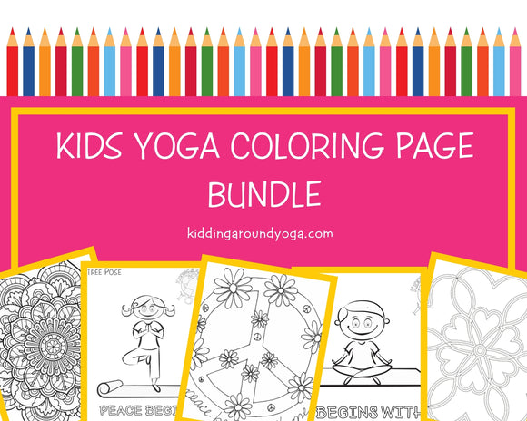 Yoga coloring page bundle kids yoga coloring pages printable â kidding around yoga shop