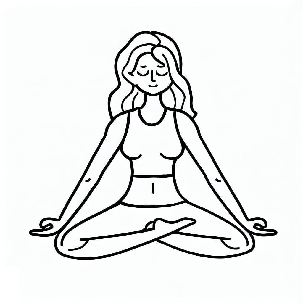 Printable yoga coloring page