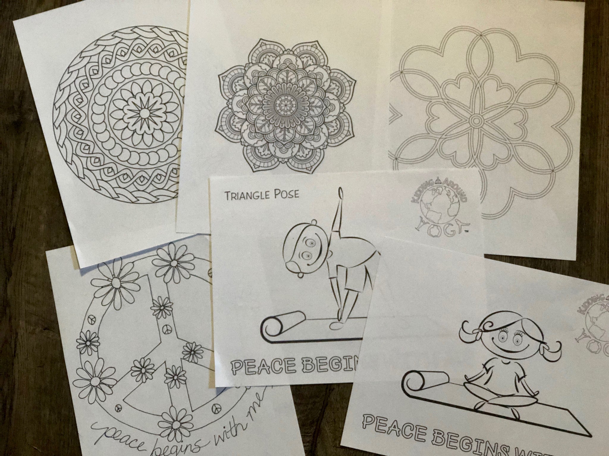 Yoga coloring page bundle kids yoga coloring pages printable â kidding around yoga shop