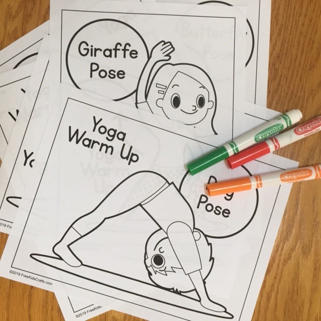 Yoga warm up coloring pages