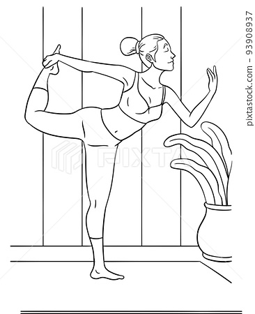 Yoga coloring page for kids