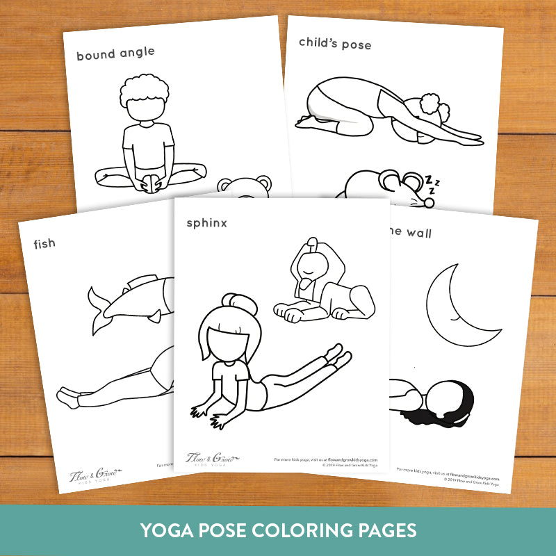 Bedtime yoga cards and printable yoga coloring card