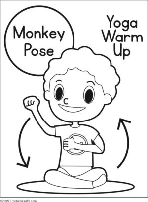 Yoga warm up coloring pages