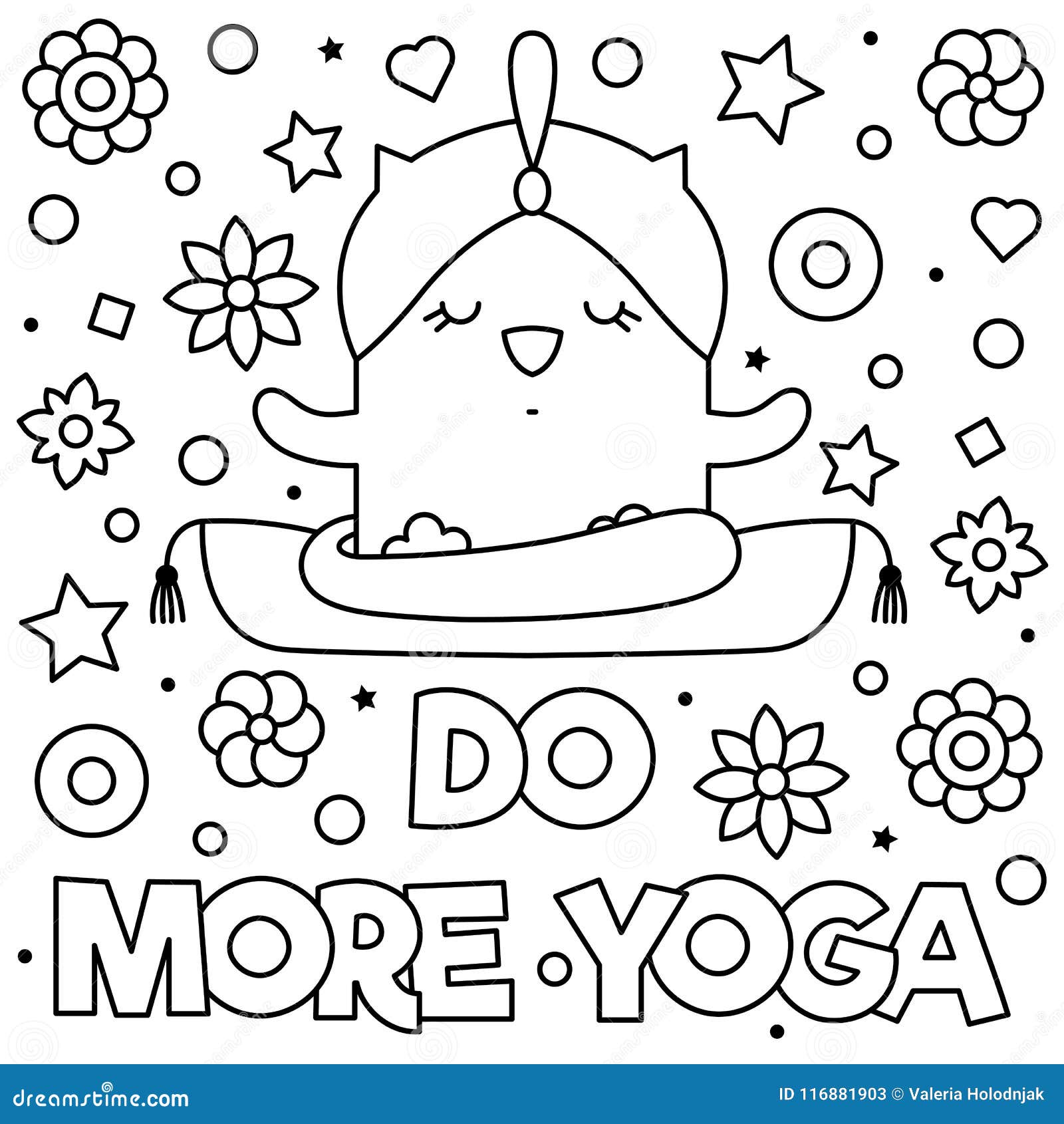 Yoga coloring page illustrations vectors