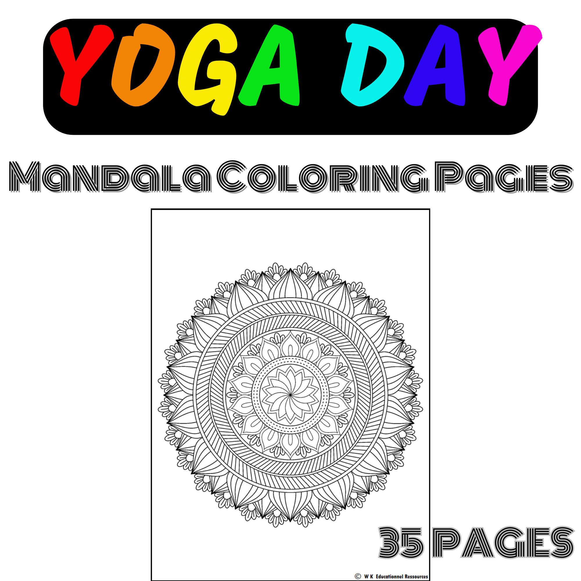 Yoga day activities fun mandala coloring pages mindfulness activities made by teachers