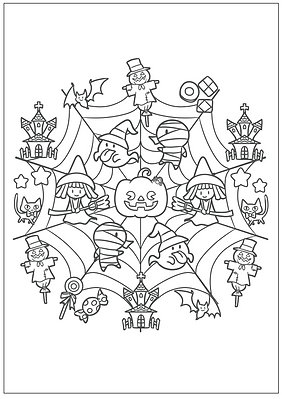 Halloween mindfulness coloring pyramid