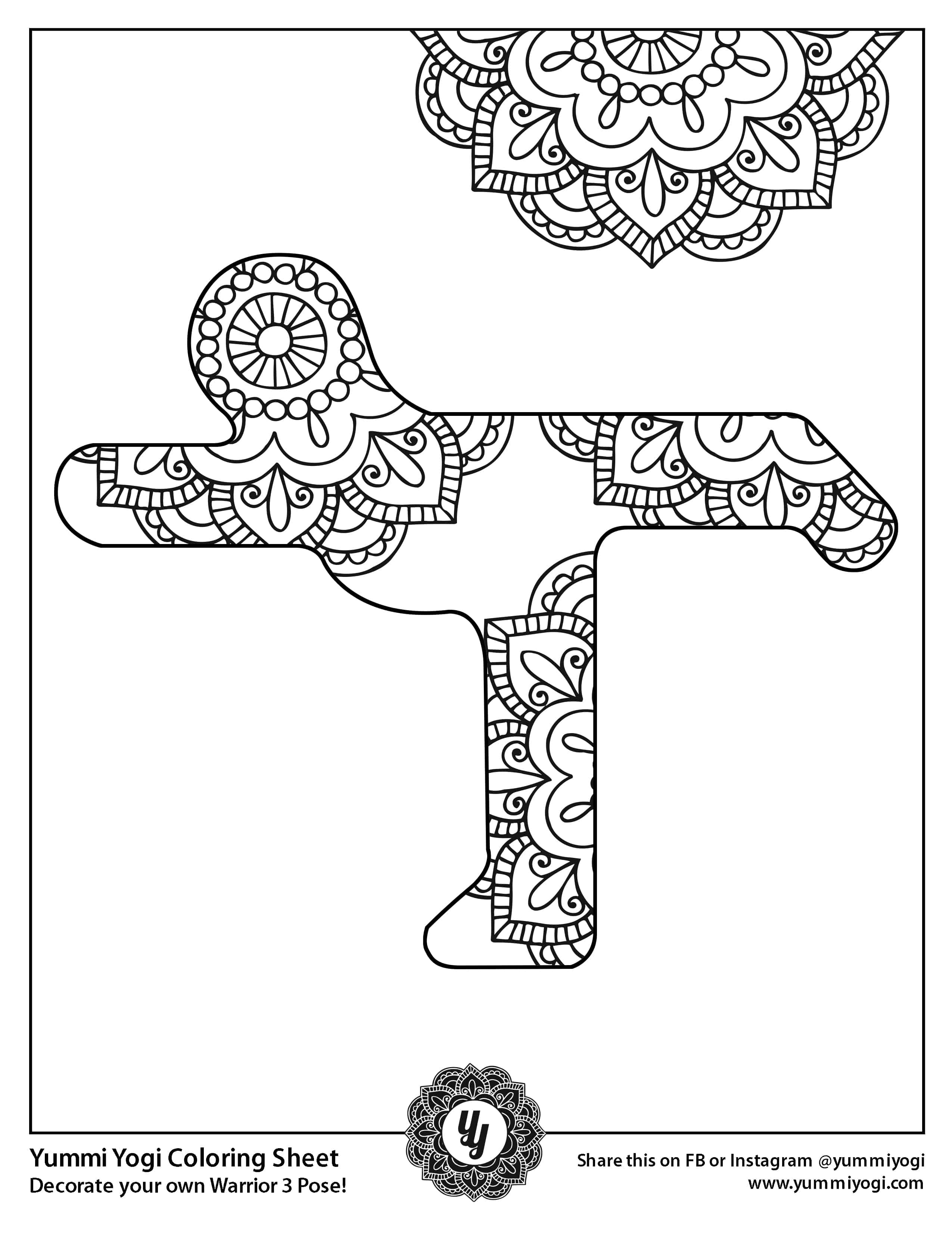 Free printable yoga coloring page