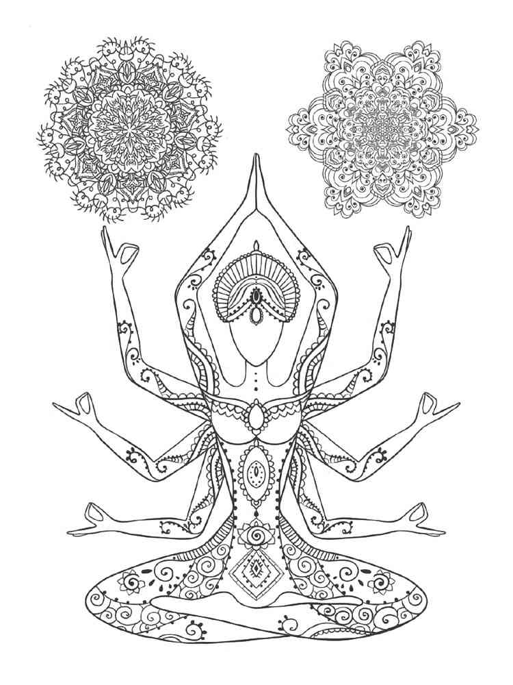 Yoga coloring pages for adults