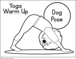 Yoga warm up coloring pages