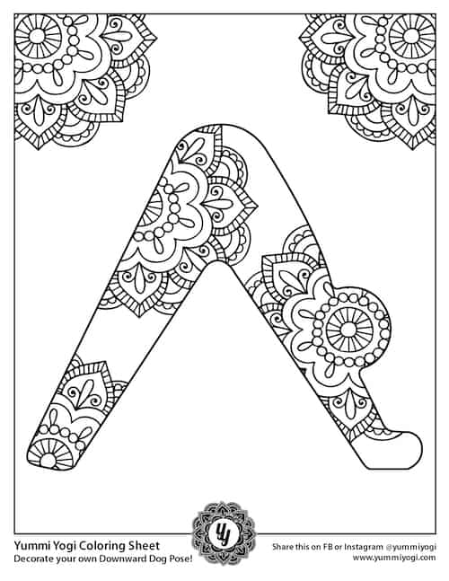Free printable yoga coloring page