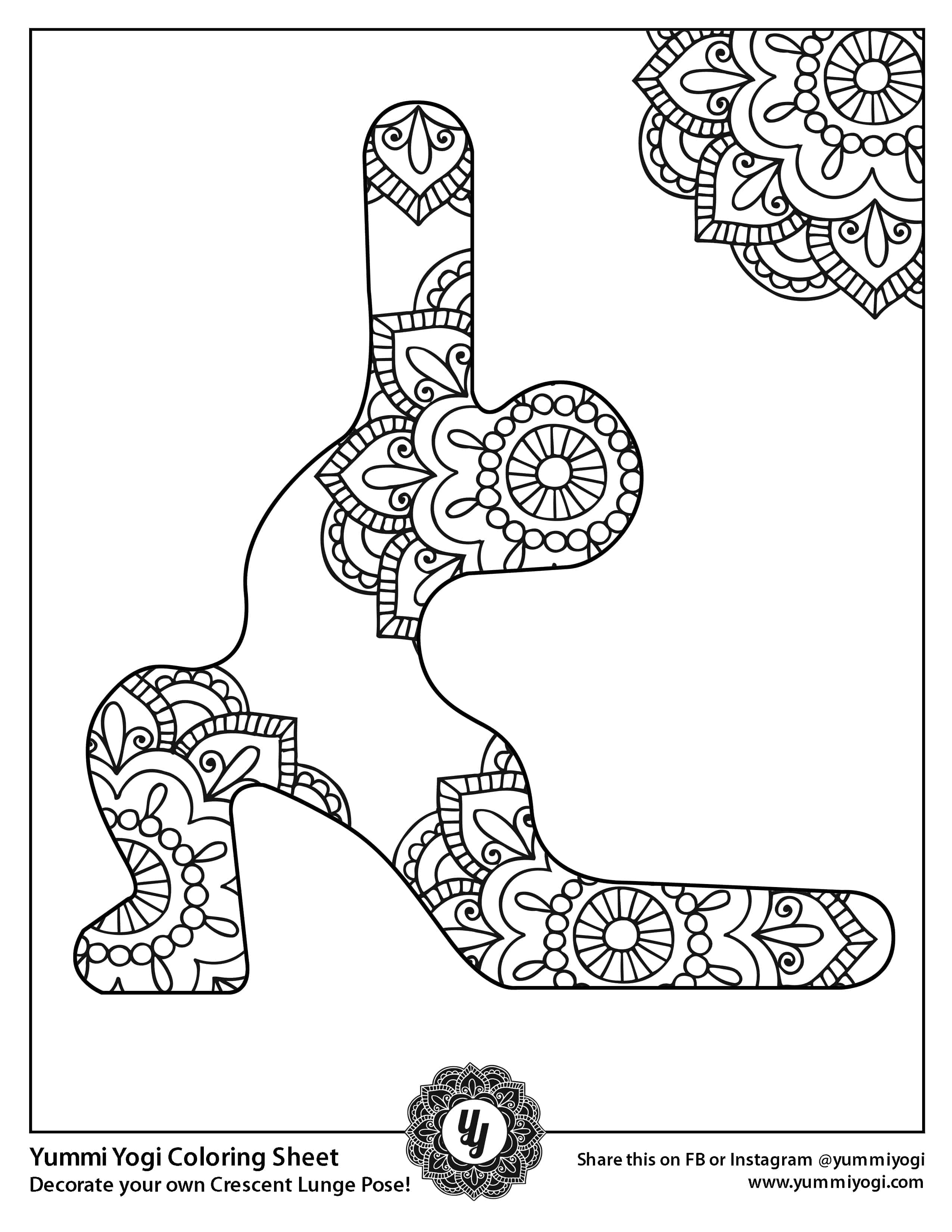 Free printable yoga coloring page