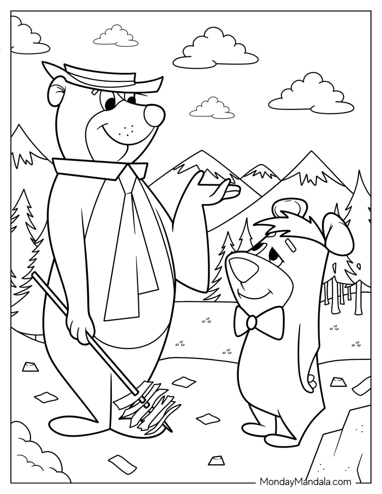 Bear coloring pages free pdf printables