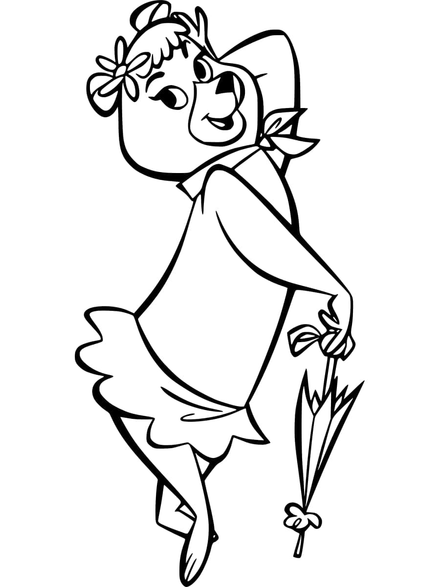 Cindy bear from yogi bear coloring page