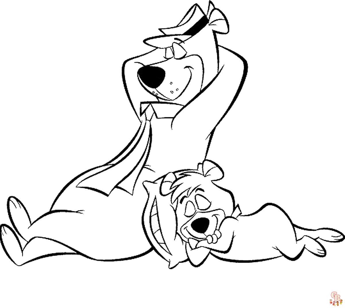 Coloring fun with yogi bear coloring pages