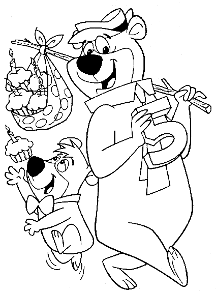 Best yogi bear coloring pages for kids