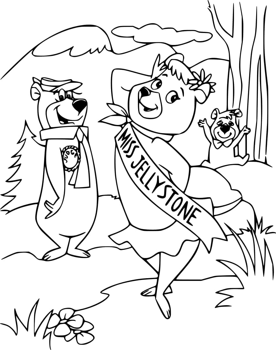 Print yogi bear coloring page