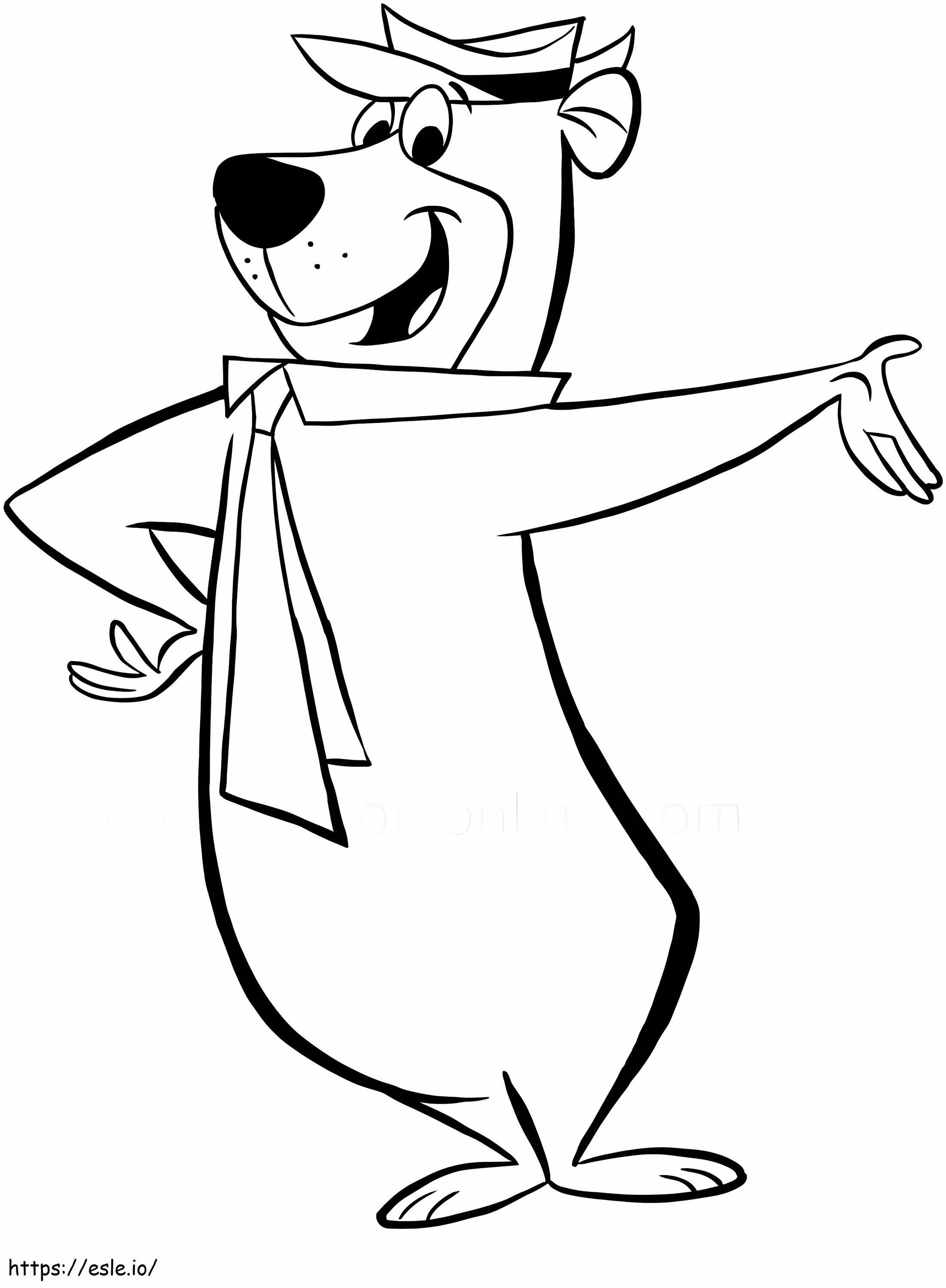 Friendly yogi bear coloring page