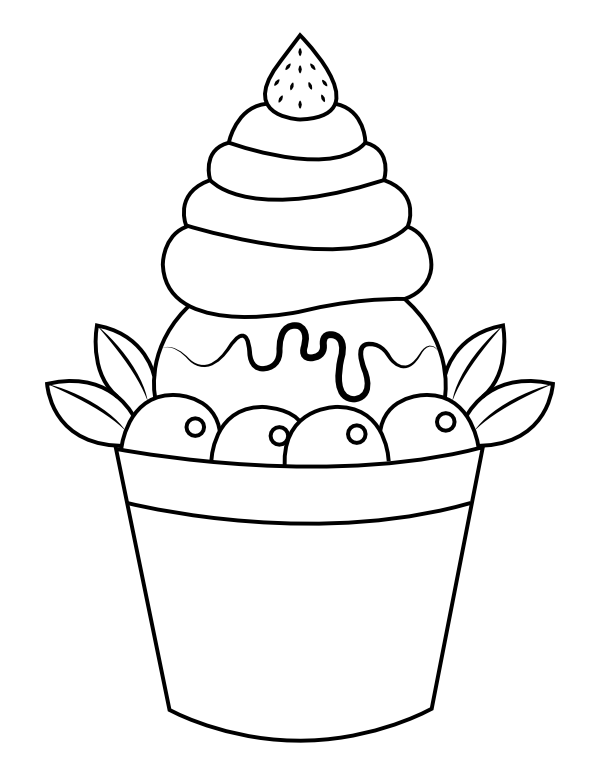 Printable frozen yogurt coloring page