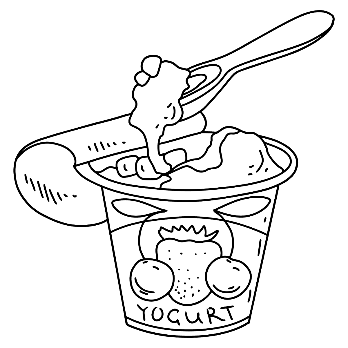 Yogurt with berries colouring page â online or printable for free