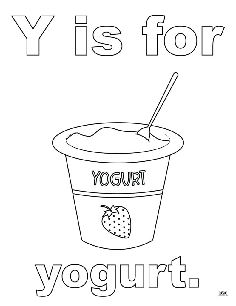 Letter y coloring pages