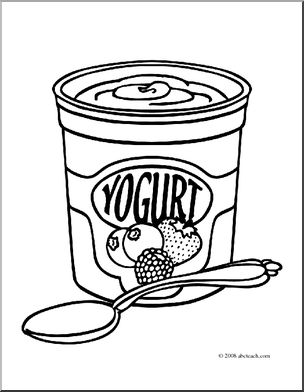 Clip art yogurt coloring page i