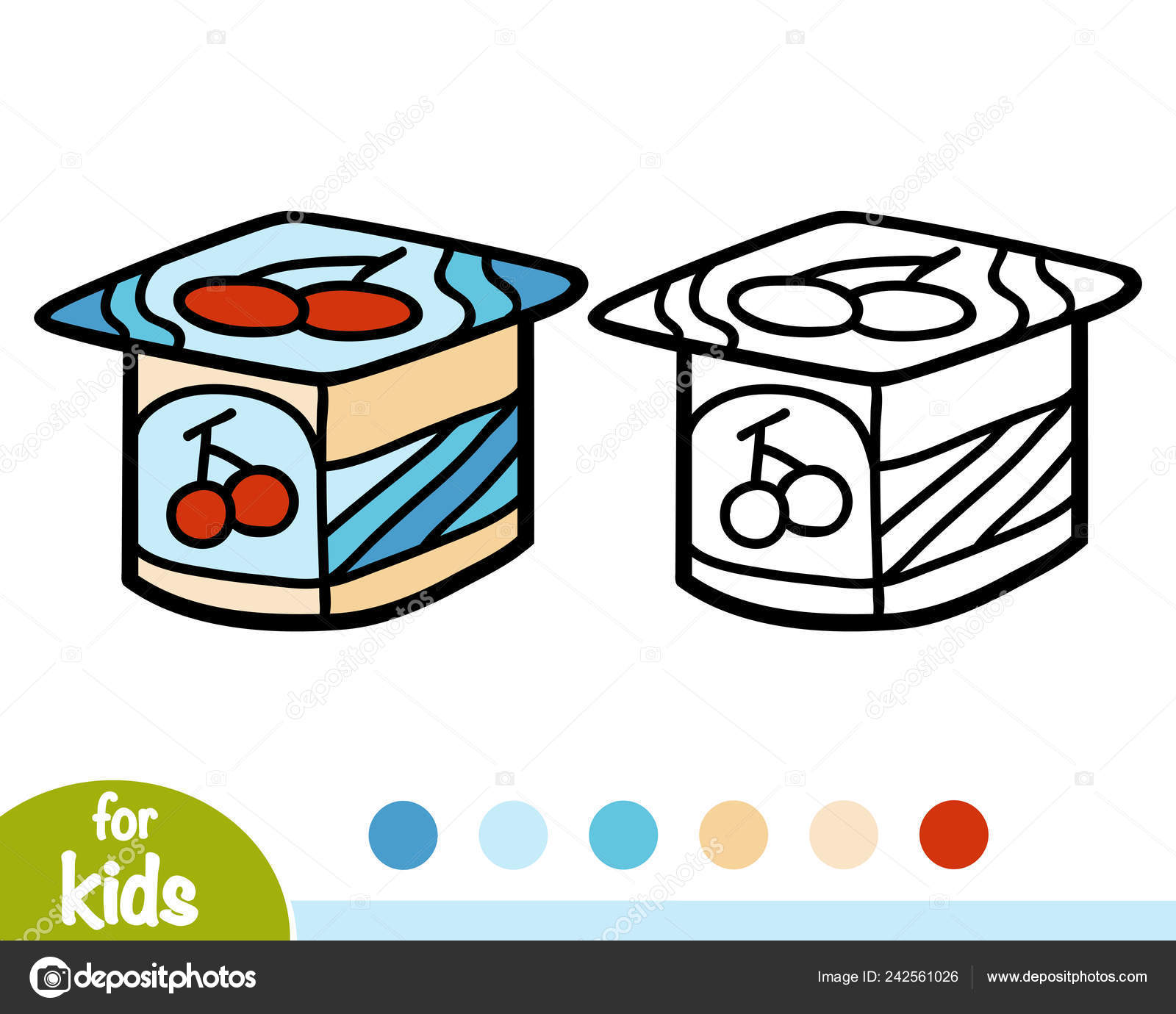 Coloring book children yogurt cup stock vector by ksenyasavva